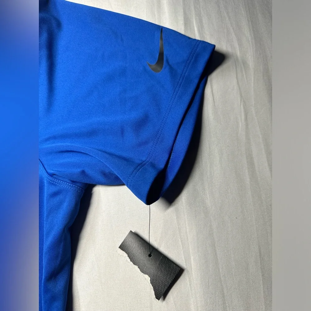 Nike Golf Dri Fit Polo Shirt Mens XL Blue Short‎ Sleeve Logo Collared
